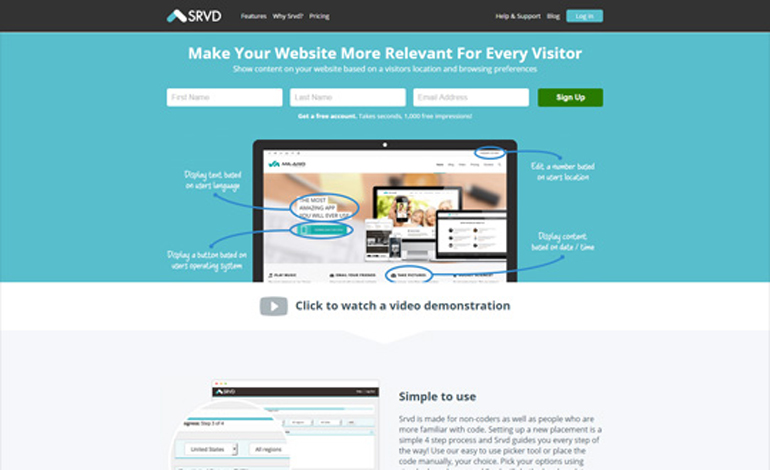 Srvd  Website Personalization Tool