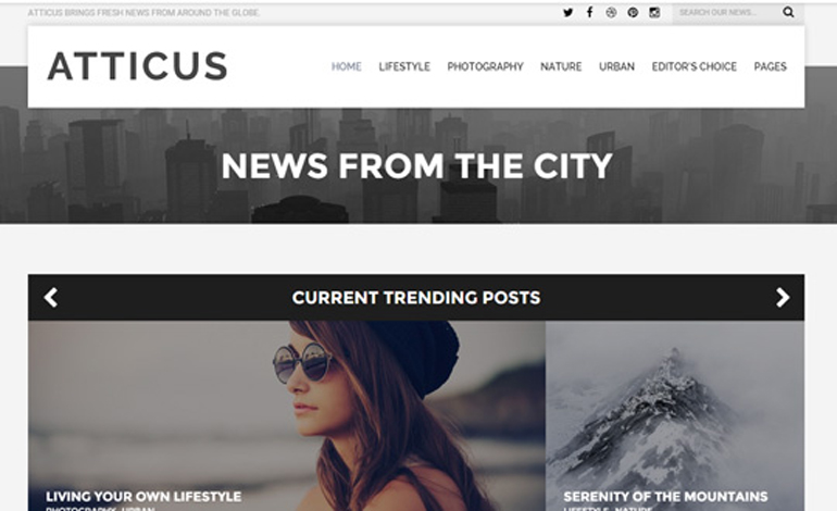 Atticus Minimal and Personal WordPress Blog Theme