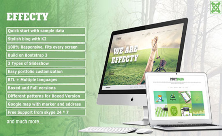 Effecty Responsive Single Page Joomla Theme