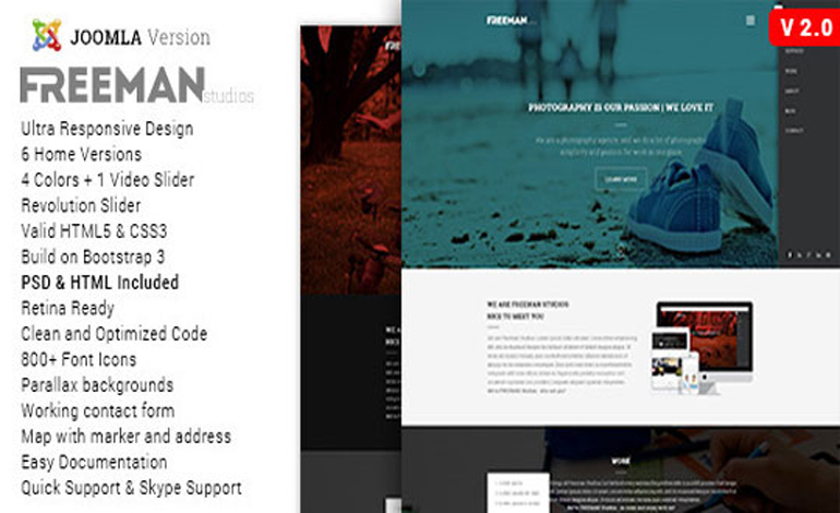 Freeman Multipurpose One Page Joomla Theme