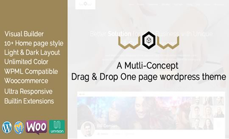 Wow Multi Concept One Page WordPress Theme