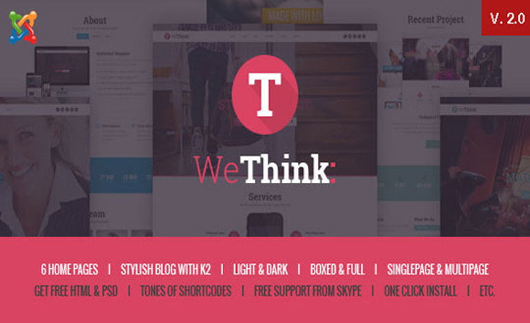 Wethink Single and Multi Page Joomla Theme