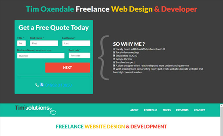 Tim Solutions Freelance Web Designer and Developer