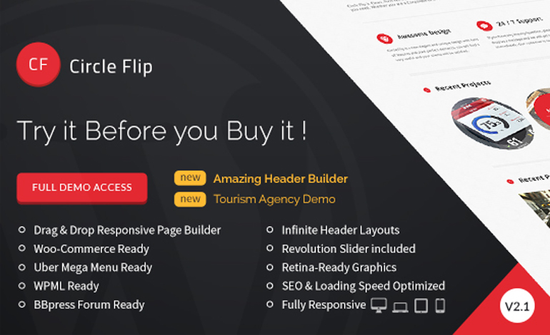 Circle Flip Responsive Wordpress Multipurpose Theme