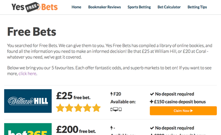 Yes Free Bets