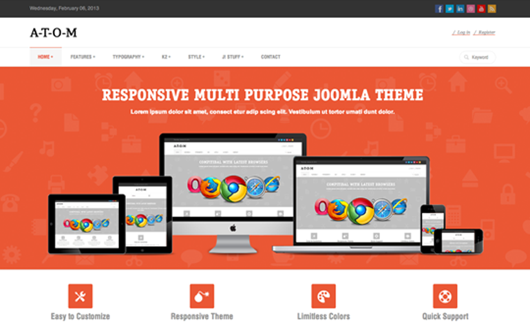 A-T-O-M | Responsive Multipurpose Joomla Theme