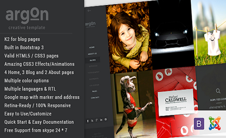 Argon Creative Joomla Portfolio Blog