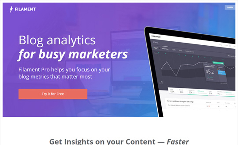 Filament Blog analytics for busy marketers