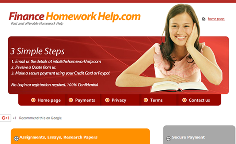 Finance Homework Help