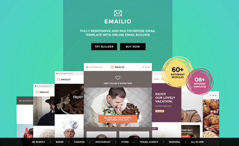 Emailio Responsive Multipurpose Email Templates with Online Builder