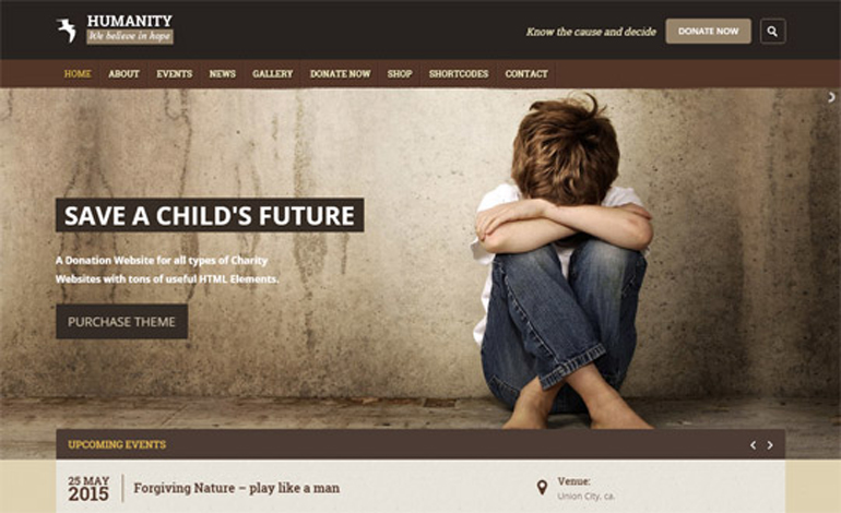 Humanity NGO Charity WordPress Theme