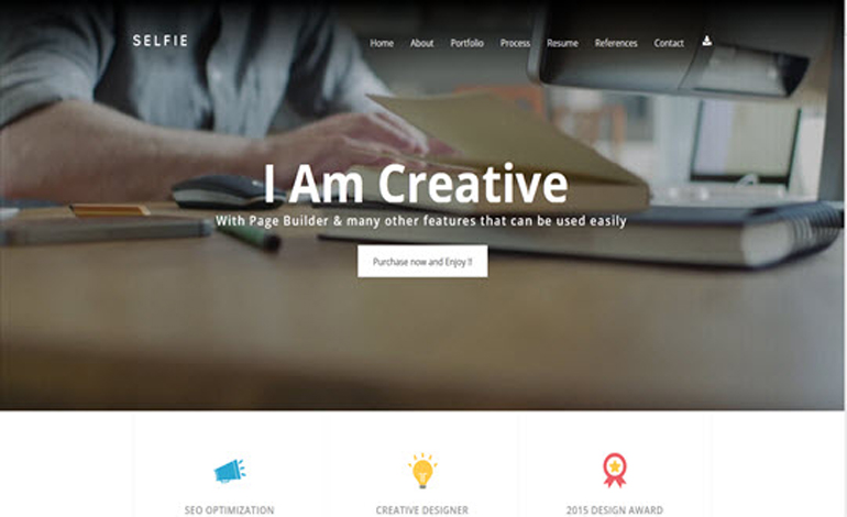 Selfie Personal vCard CV Portfolio WP Theme