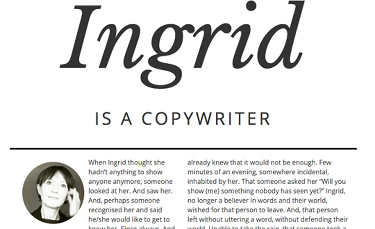 ingrid zenarola copywriter