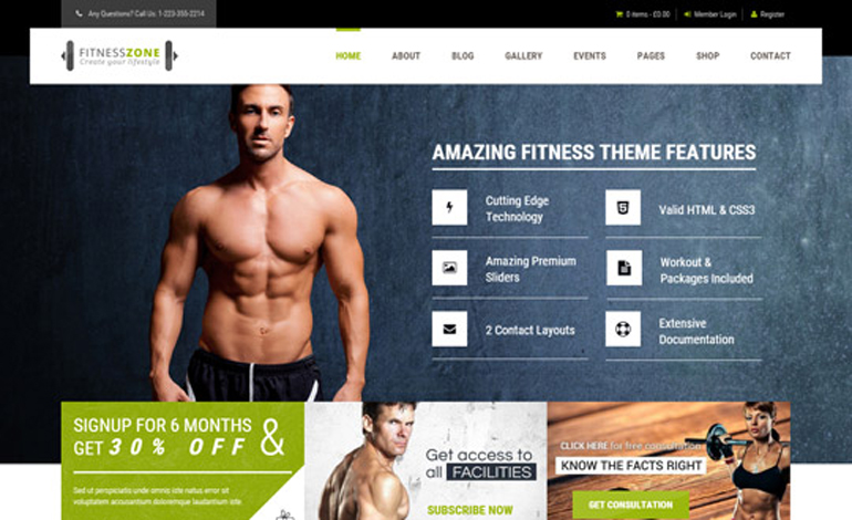 Fitness Zone Sports Health Gym Fitness Theme