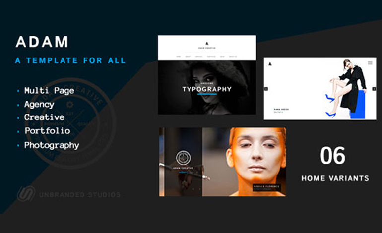 ADAM Creative Multi Page Portfolio Template