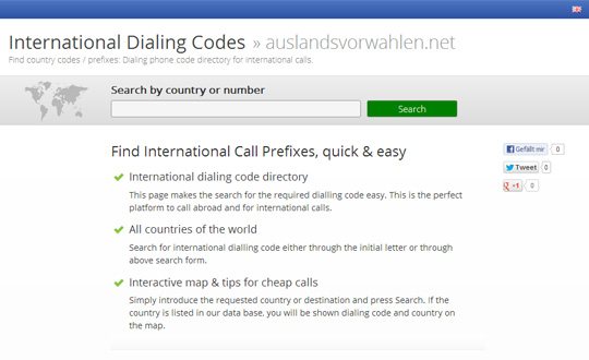 International Dialing Codes