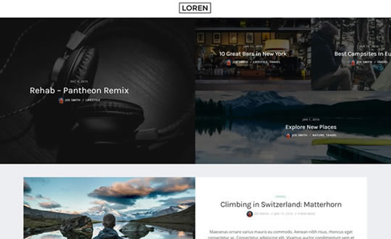 Loren Personal News WordPress Blog Theme