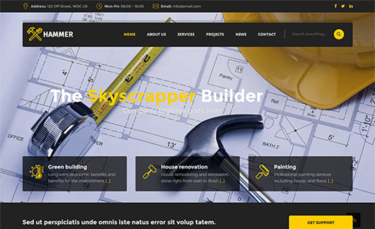 Hammer Construction Company HTML Theme