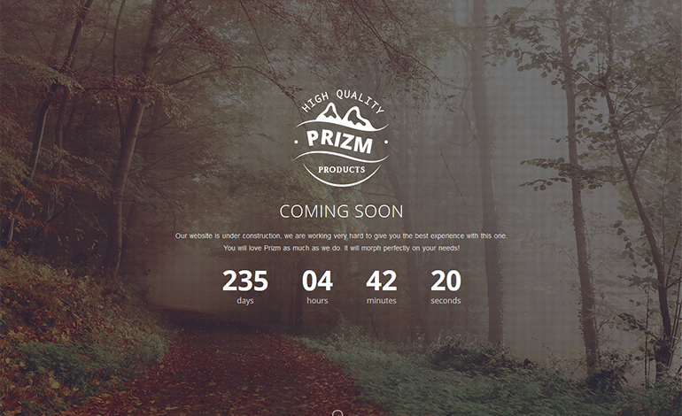 Prizm Responsive Coming Soon Theme