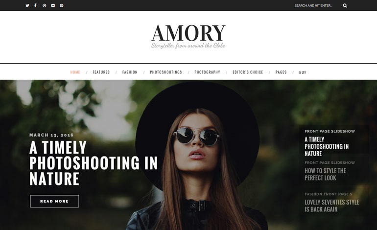 Amory  WordPress Blog Theme