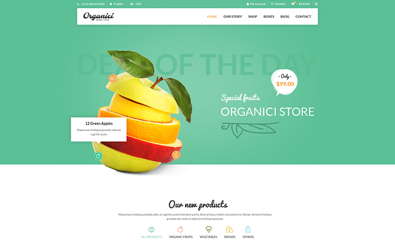 Organici Organic Store WordPress Theme