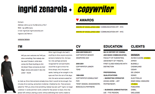 ingrid zenarola copywriter