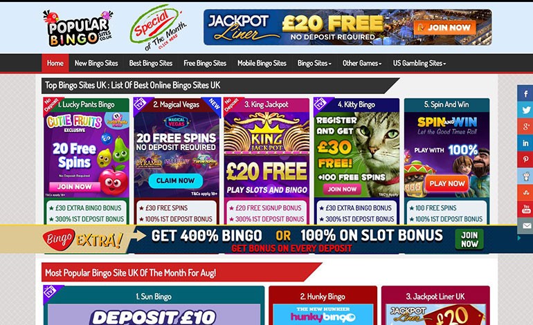 popular bingo sites 