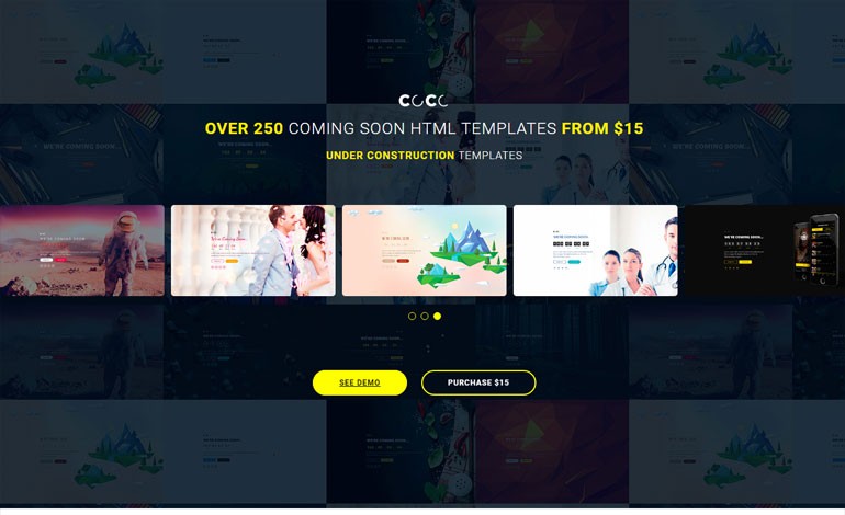 CoCo  Responsive HTML Multipurpose Under Construction Coming Soon Templates