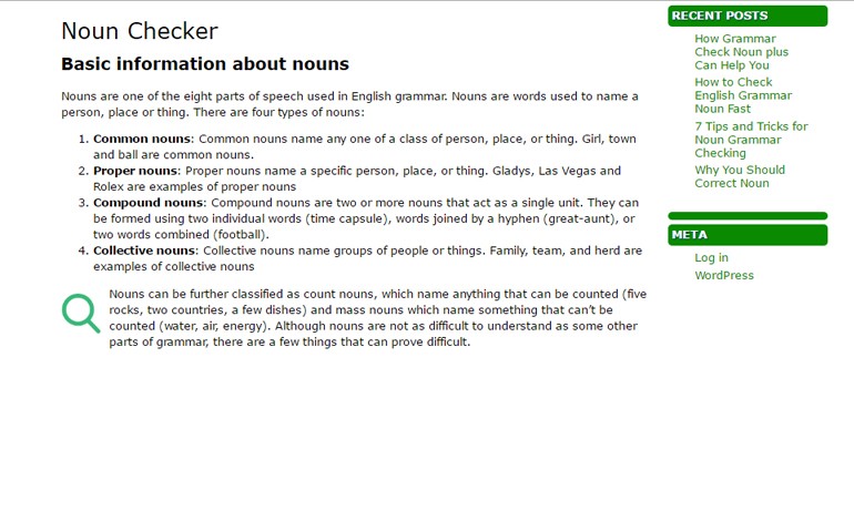 Noun Checker