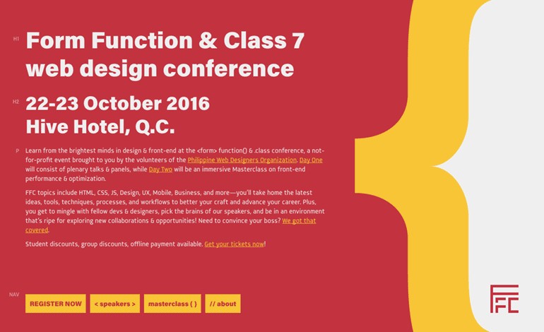 Form Function and Class 7 web design conference