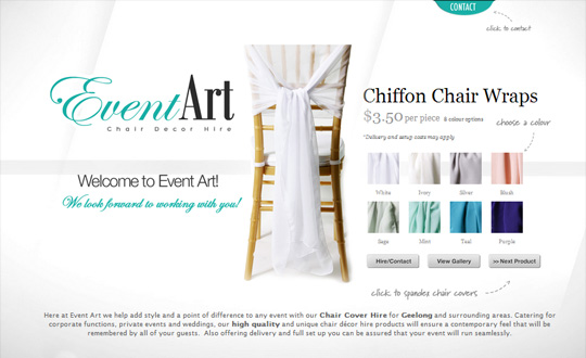 Chair Cover Hire Event Art