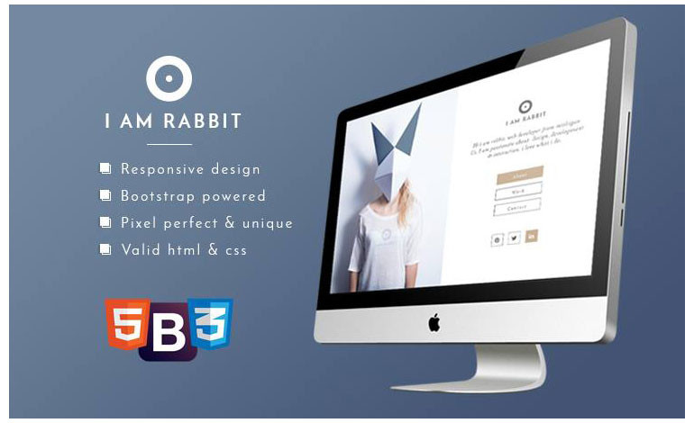 Rabbit Creative Free Bootstrap Template for Personal Portfolio Website