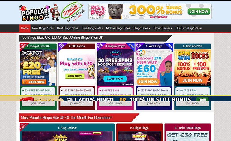 Popular Bingo Sites UK