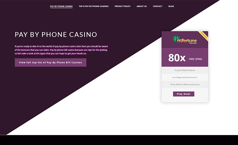 Pay By Phone Bill Casino