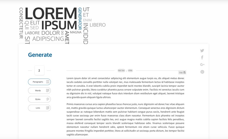 Lorem Ipsum Generator