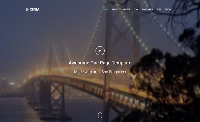 Xenia Responsive One Page Parallax Theme