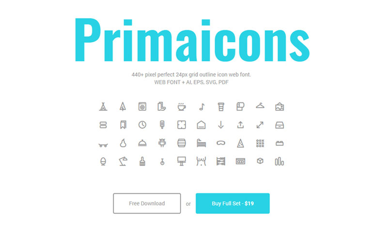 Primaicons  Awesome icons font