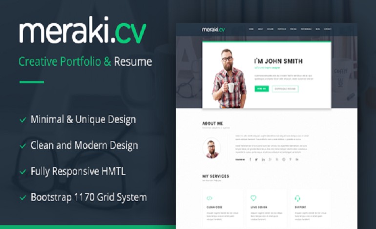 Meraki One Page HTML Resume Template