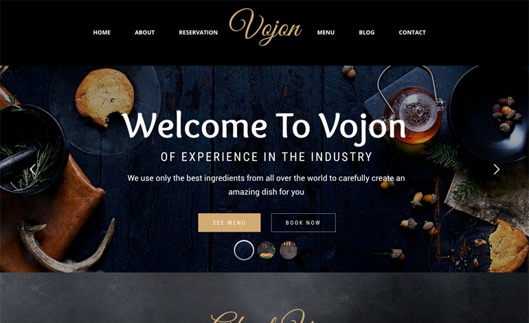 Vojon Restaurant WordPress Theme