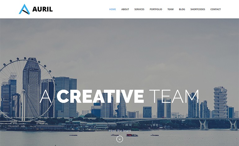 Auril Creative One Page WordPress Theme