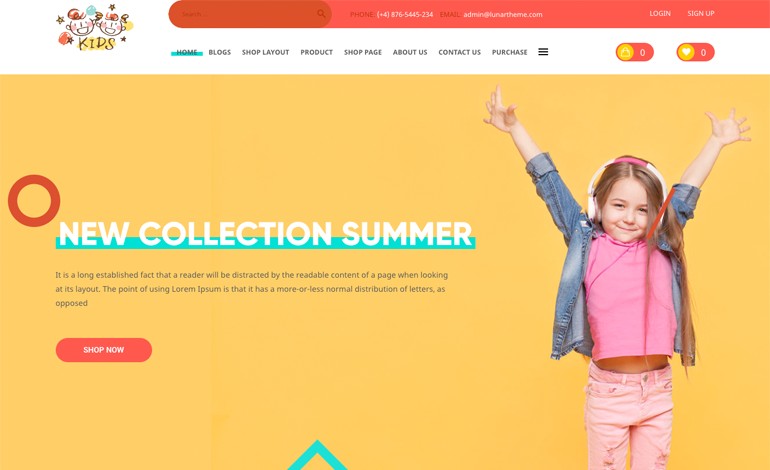 Kids WP Theme for Baby shop and Kids store