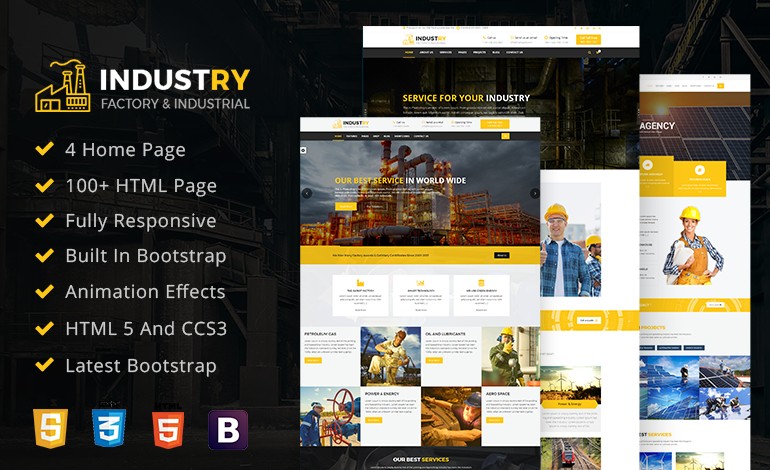 Industry Factory HTML Mobile Responsive Template For Business