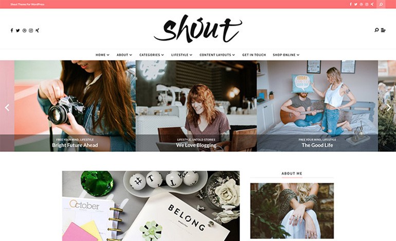 Shout Blogging WordPress Theme