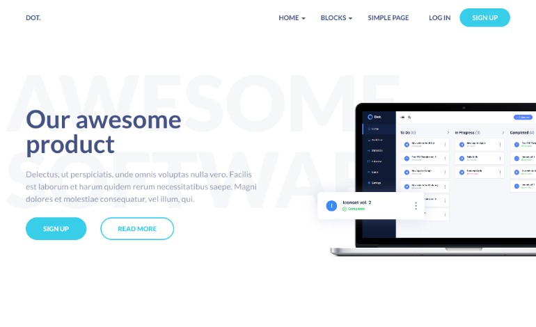 Dot App Software and SaaS Product HTML Template 