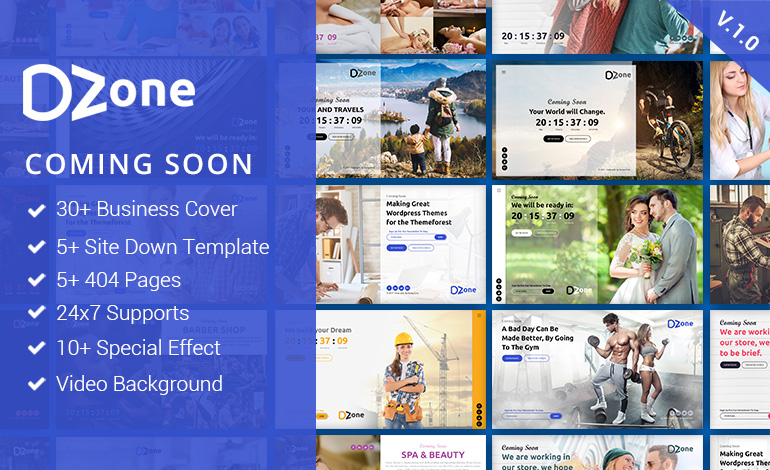 Dzone Multipurpose Coming Soon Mobile Responsive Template For Multiple Business 