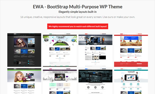 EWA Bootstrap Multi Purpose Wordpress Theme