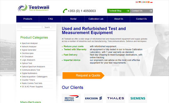Testwall Electronic Test Equipment Calibration