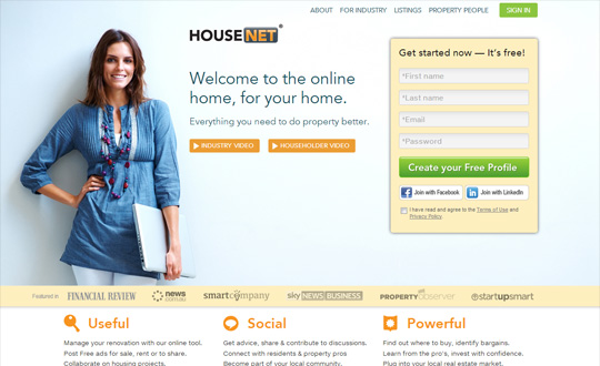 Housenet. The online home for your home
