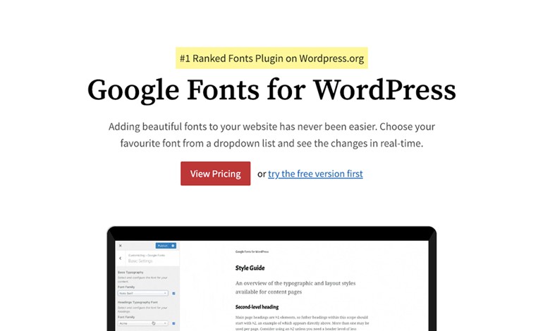 Google Fonts for WordPress