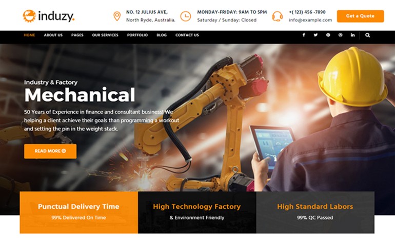 Induzy Factory and Industrial HTML5 Template by zozothemes